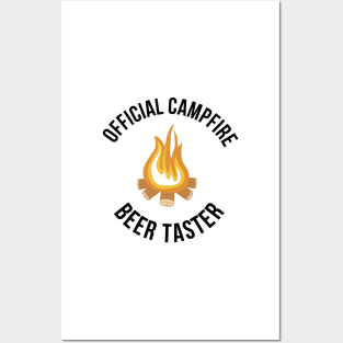 Official Campfire Beer Taster Funny Camping Drinking Posters and Art